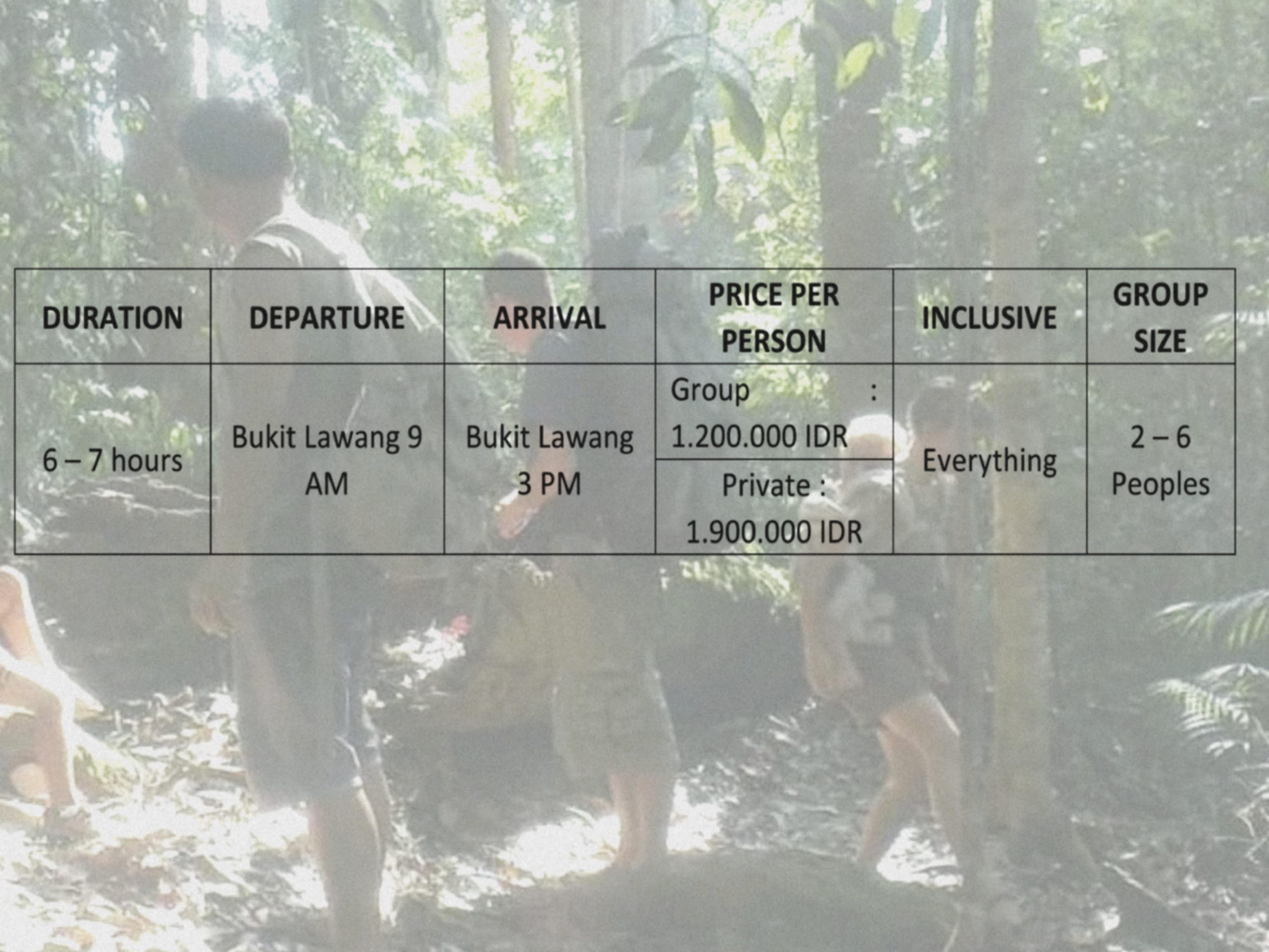 1 Jour de Trek avec 6 à 7 heures d'activité